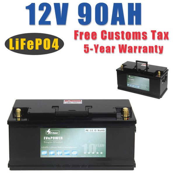 100-20 Avviamento di emergenza Motore per auto LiFePO4 Batteria 12V 90Ah CCA 1900A Built-in BMS Litio Ferro Van Start Batteria Immagazzinaggio di energia