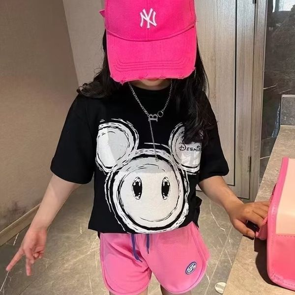 Completi di abbigliamento Estate Streetwear Fumetto per bambini Stampa T-shirt da bambina Top a manica corta in cotone ONeck Tees 230630