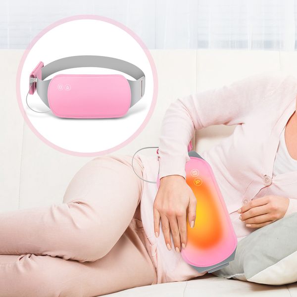 Outros itens de massagem massageador de cãibras de período elétrico almofada de aquecimento vibrador para alívio da dor menstrual cinto de útero quente massageador de cintura para trás presente feminino 230701