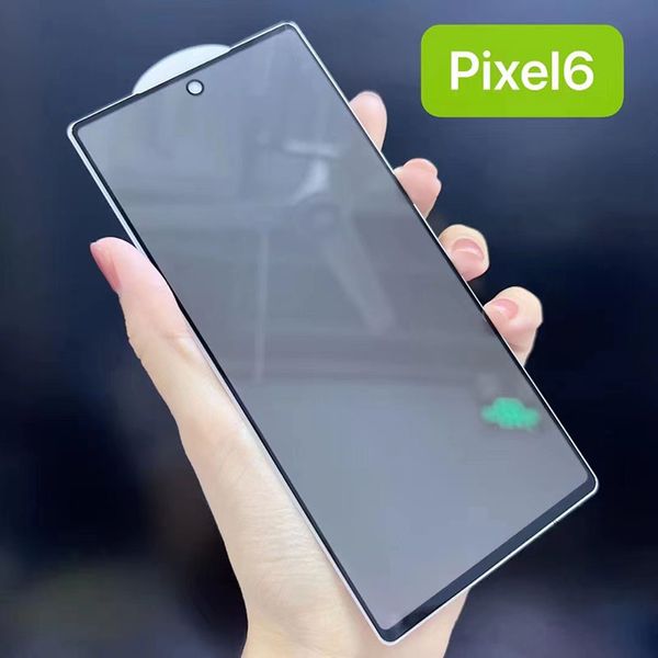 Rand schwarz Privatsphäre gehärtetes Glas für Google Pixel 6 6A 7 7A mit Rückwand Anti-Spy-Displayschutzfolie Oppbag