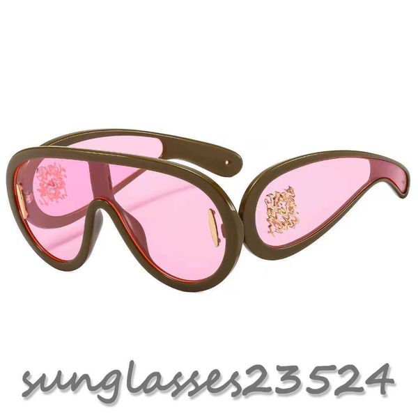 Luxuriöse Designer-Sonnenbrille, Modemarke, großer Rahmen, Sonnenbrille für Damen, Herren, Unisex, Reisen, Sonnenbrille, Pilotensport, Lunette de Soleil, tiefrosa