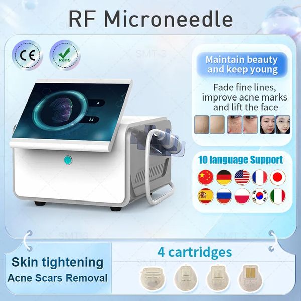 Microneedle RF Macchina Frazionaria 10/25/64 Ago Nanochip Rughe Acne Cicatrice Smagliature Rimozione Cura Della Pelle Rafforzamento