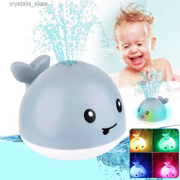 Baby Light Up Bath Tub Toys Whale Water Sprinkler Pool Toys for Toddlers Neonati Whale Water Sprinkler Pool Toy Baby Bath Toys L230518