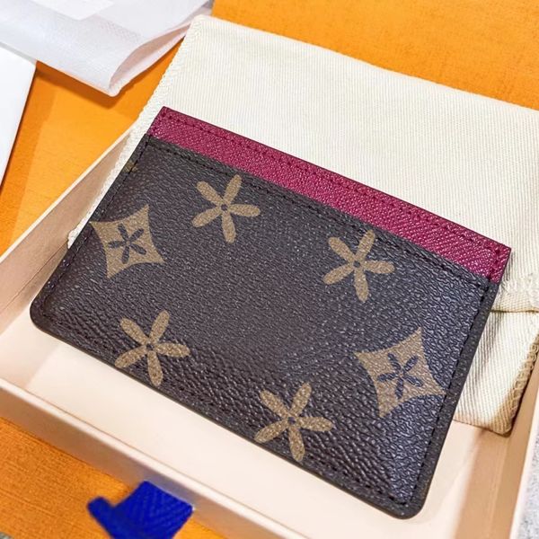 Top quality new M60703 Designer Brown flower bags card cover uomo all'ingrosso Portafogli chiave in vera pelle Fessure per carte di credito da donna Porta carte Portamonete Portamonete