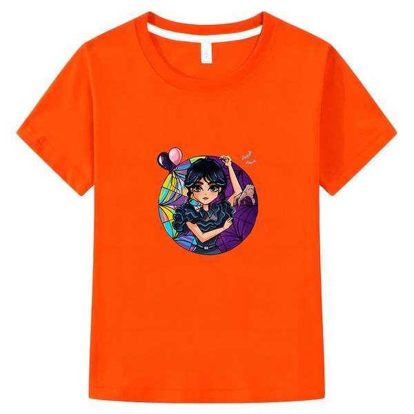 Kleidungssets Wednesday Kinder Anime Cartoon T-Shirt 100 Baumwolle Sommer Kurzarm Y2K Jungen- und Mädchenkleidung Kinder 230630