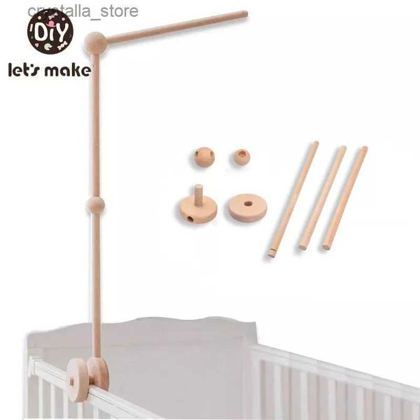 Let's Make Baby Bettglockenhalterung aus Holz, mobil zum Aufhängen, Rasseln, Spielzeugaufhänger, Babybett, mobile Bettglocke, Holzspielzeughalter, Armhalterung L230518