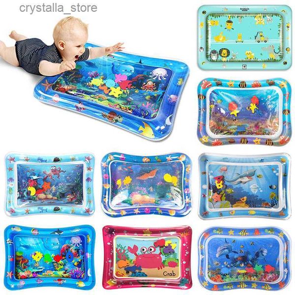 36 Disegni Baby Kids Water Play Mat Gonfiabile in PVC Infantile Tummy Time Playmat Toddler Water Pad per Baby Fun Activity Play Center L230518