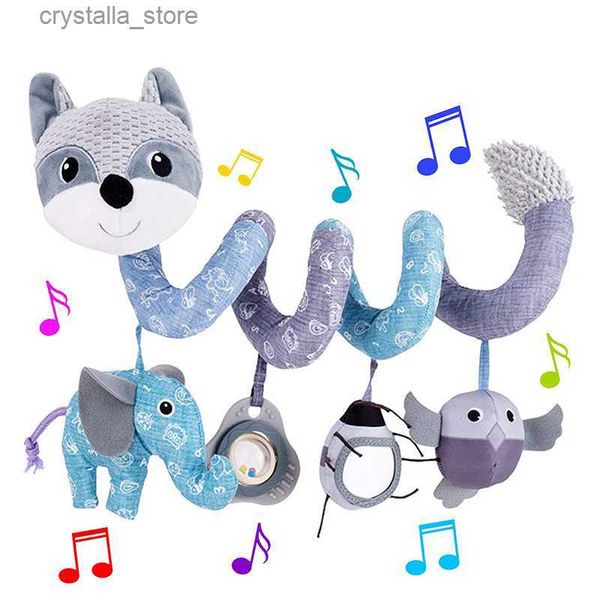 Seggiolino auto Giocattoli Neonato Baby Fox Spirale Peluche Attività Passeggino sospeso Bar Culla Culla mobile con musica BB Squeaker e sonagli L230518