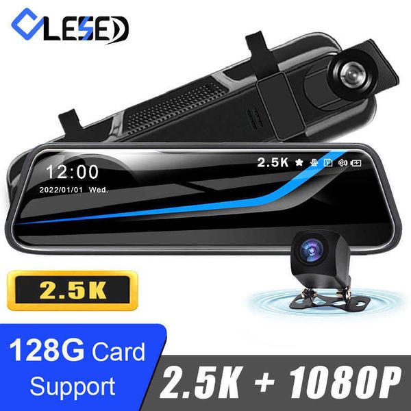 Araba DVR 10 inç 25k 1440p DVR ayna Cam Çift Lens Dashcam Full HD Sürücü Kaydedici Akışı Dash Kamera Dikiz MirrorHKD230701