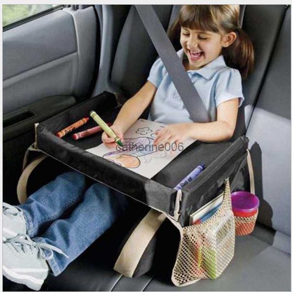 Bandeja de assento de carro infantil carrinho de bebê brinquedo suporte de comida escrivaninha mesa portátil à prova d'água para carro crianças desenhar leitura e gravação suporte L230625