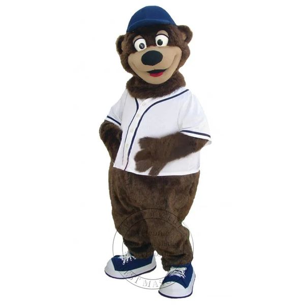 Nova fantasia de mascote de urso esportivo adulto mascote de escola secundária roupa de adereços de corpo inteiro