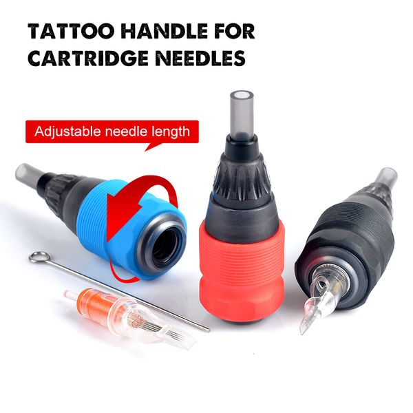 Punhos de tatuagem 5 pçs cartucho ajustável aperto de tatuagem para cartuchos de agulha suprimentos para máquinas de tatuagem lidar com apertos cartucho agulhas de tatuagem 230701