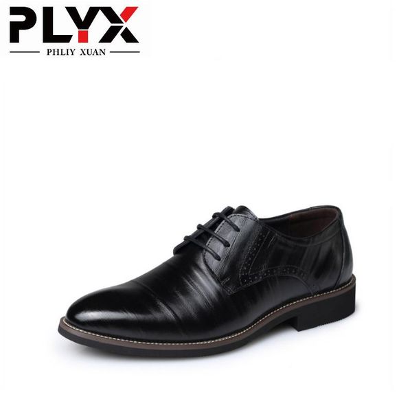 Stivali Phliy Xuan Nuovi scarpe da uomo 2019 Scarpe da matrimonio in pelle Scarpe da sposa Oxford Scarpe da ufficio Oxford Zapatos Hombre Brown Scarpe Plus 3848