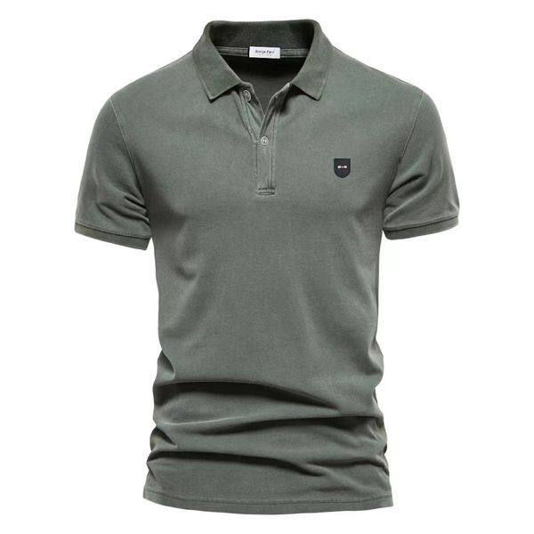 Polo Masculino Luxo Hugh Quality Man Unissex Top T-shirt Clássica Ajuste Regular Estilo de Cor Simples Pura Camiseta Básica Para Eden Gola redonda 230630