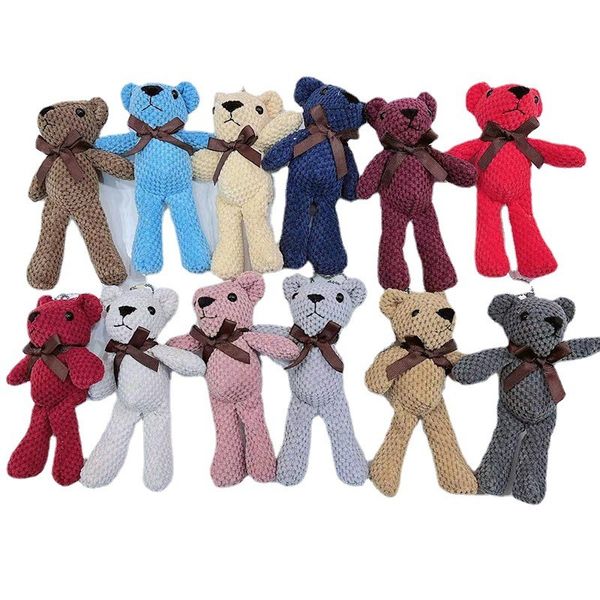 DHL 17 CM Cute Teddy Bears Ciondolo Peluche Bambola di pezza Borsa Portachiavi Decorazioni Kawaii Mini Orsacchiotti orsacchiotto per Bambini Ragazze