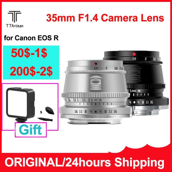 Аксессуары Ttartisan 35 мм F1.4 Объектив для Canon RF Mount для Canon EOS R RP R5 R6 R7 R10 Камера большая апертура MF APSC