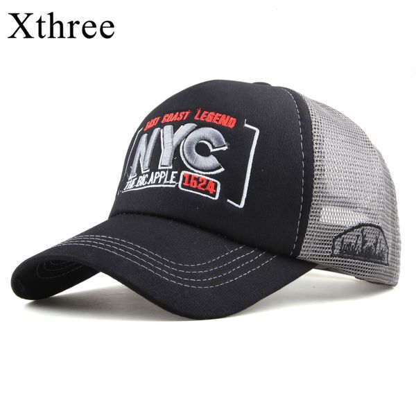 Кепки Xthree Summer Men Baseball Cap Mesh Women Hats Bone Casquette Марка Повседневная Gorra Регулируемая хлопковая шапка Caps 230630