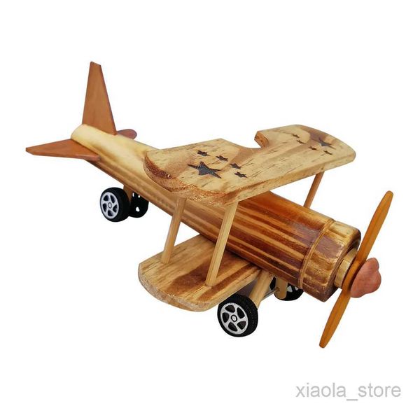 Uçak Modeli Ahşap Uçak Modeli Warplane Vintage Ahşap Model ToyAirplane Craft Masaüstü Dekorasyon Çocuklar için HediyeHKD230701