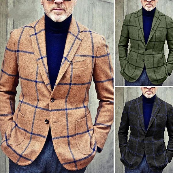 Herrenanzüge Blazer 2023 Frühlingsanzugjacke Armeegrüner Kragen Einreiher Männlicher Gentleman Businessjacken Smart Casual 230630