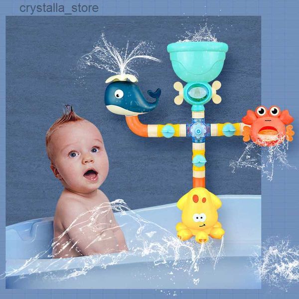 Giocattoli da bagno per bambini Gioco d'acqua Giraffa Granchio Modello Rubinetto Doccia Riproduzione di spruzzi d'acqua Nuoto Giocattoli da bagno per bambini Regali di Natale L230518