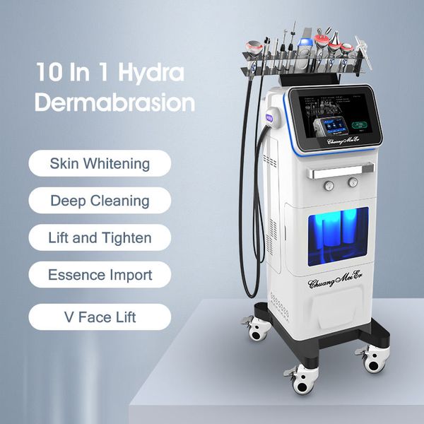 10 in 1 Hydra Dermoabrasione Microdermoabrasione Bubble Oxygen Facial Machine Cura della pelle Pulizia profonda Dispositivo di ringiovanimento