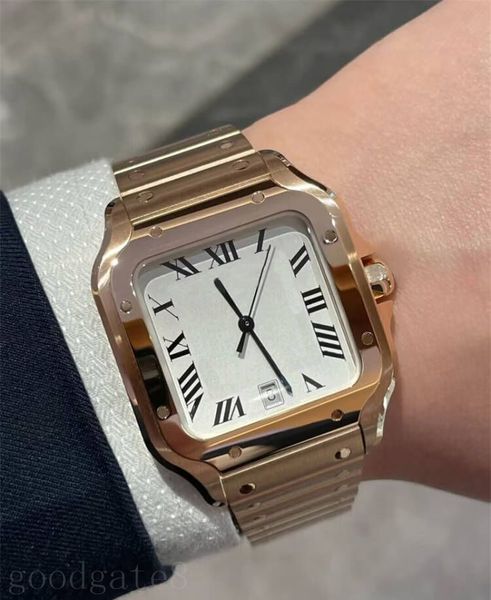 Kuvars hareket saat karesi santo kaplama altın saatler moda su geçirmez paslanmaz çelik reloj lujo retro kadınlar vintage aaa kalite xb08