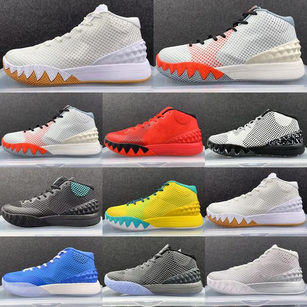 Kyrie 1 Deceptive Red Men Basketball Shoes High Quality Irving 1s Wolf grey deep pewter tour amarelo Infrared Dungeon Uncle Drew Sport Shoes Size 40-46