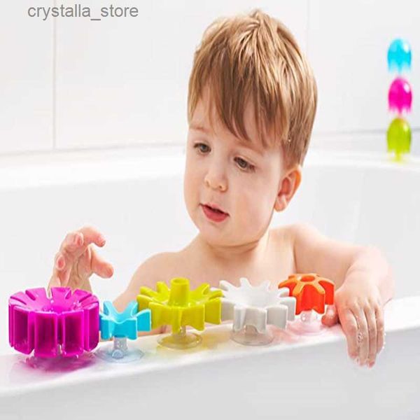 Engrenagem de água Fato de banho Conjunto giratório Ventosa Engrenagem para banheiro Brinquedo de banho para bebês de 0 a 3 anos L230518