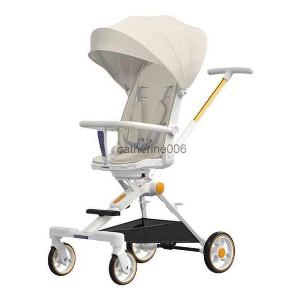 Passeggino leggero Passeggino a quattro ruote High Landscape Pieghevole portatile multifunzione Carrozzina per bambini seduta e sdraiata a due vie L230625