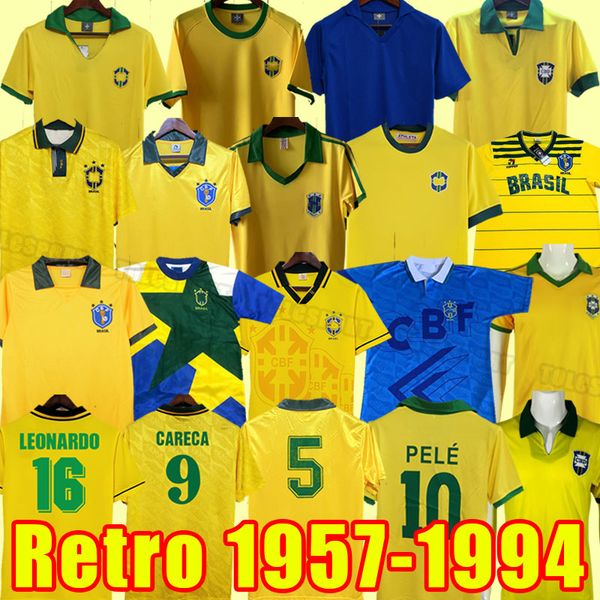 Brasilien Fußballtrikots Retro-Shirts Carlos Romario Ronaldo Ronaldinho Camisa de Futebol Brasilien 2006 RIVALDO ADRIANO 91 93 94 1957 1970 71 78 1985 1988 1992 1994 1978