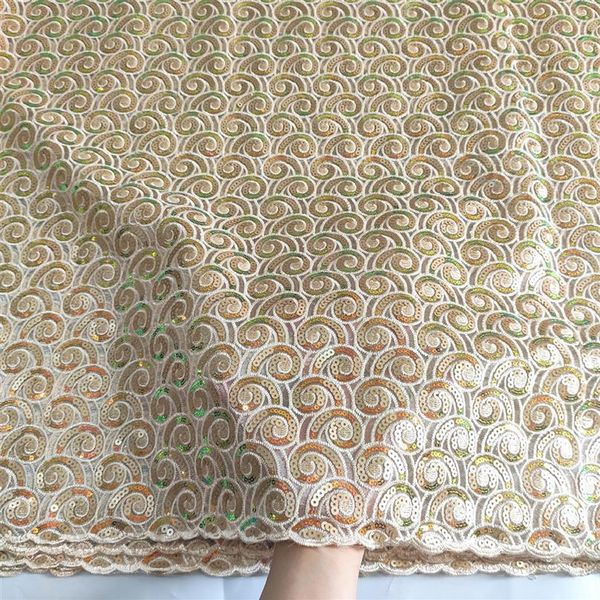 5 Yards Französisch Net Spitze Material Afrikanische Organza Tüll Stoff Mit Pailletten Sequenz Schweizer Voile Schnürsenkel Stoffe Für Aso Ebi2467