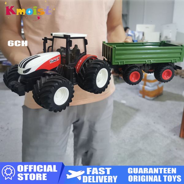 ElectricRC Car RC Tractor Tractor с светодиодными игрушками на ферме, установленных 24 ГГц 124 Симулятор фермерского хозяйства с дистанционным управлением для детей.