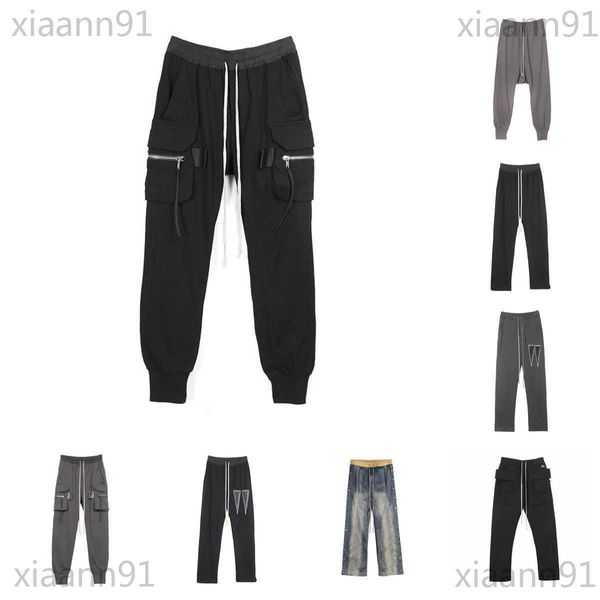 Designer fashion Ownness seak pantaloni da uomo pantaloni scuri pantaloni a vita bassa di marca senza cavallo basso corsetto Halan pantaloni cargo larghi casual Pantaloni della tuta in puro cotone pantaloni con topo volante