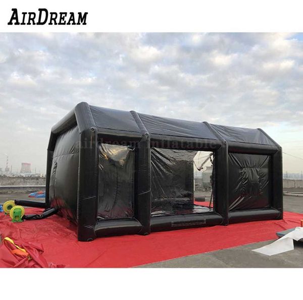Портативная мобильная мастерская 6 м-12 м, герметичная надувная автомобильная покрасочная камера, палатка и гараж для продажи
