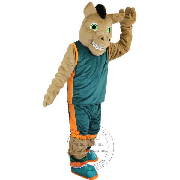 Tamanho adulto Traje da mascote Cavalo Marrom Esportivo Roupa para Festa de Aniversário Adulto Propaganda Roupa de Corpo Inteiro