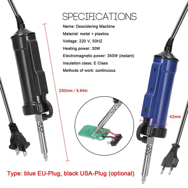 Desoldeerpompen Otomatik Taşınabilir Elektrikli Lehim En Sucker Vakum Lehimleme Kaldır Pompası Desoldering Makinesi