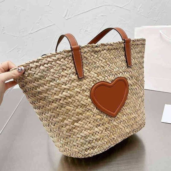 Hot Deal Straw Tote Bag CE Letter Beach Bag Holiday Shoulder Bags Women Woven Designer Bag Summer Luxurys Handbag Feminino High Capacity Bucket Bags 220412