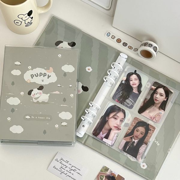 Blocchi per appunti Kawaii Dog A5 Raccoglitore P ocard Holder Kpop Idol P o Album Collect Book Picture Cards Storage Coreano Student School Cancelleria 230701