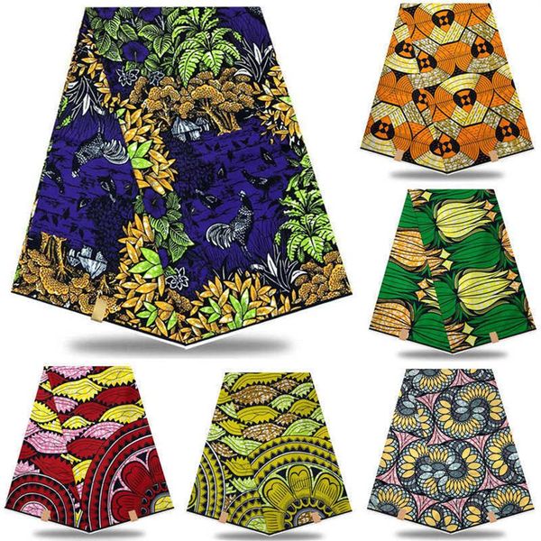 Hochwertiger 100 % Baumwolle, afrikanischer, nigerianischer Druck, Angola-Wachsstoff, echtes Ghana-Wachs für Partykleid, 6 Yards NXS06 T200529230I