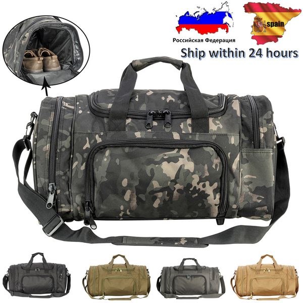 Borse da esterno Borsa da viaggio tattica militare Borsa da uomo Borsa sportiva Weekend Palestra Escursionismo Trekking con scomparto per scarpe 230630