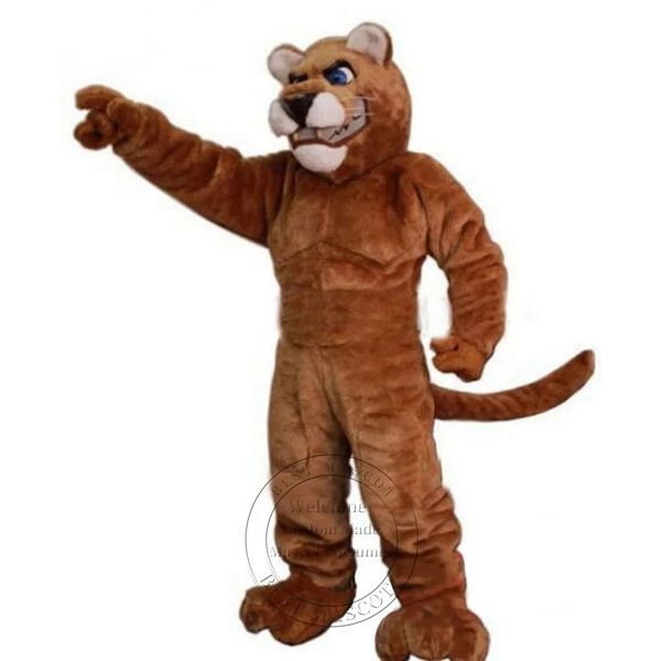 New Adult Power Leopard Panther Cat Cougar Costume mascotte Costume in peluche Abbigliamento da prestazione di carnevale