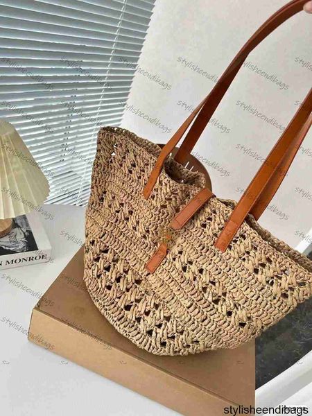 Designer Bag Fashion Rattan Borse di grande capacità Designer Wicker Woven Borse da donna Summer Beach Bali Borse di paglia Borsa da viaggio grande Basket stylisheendibags