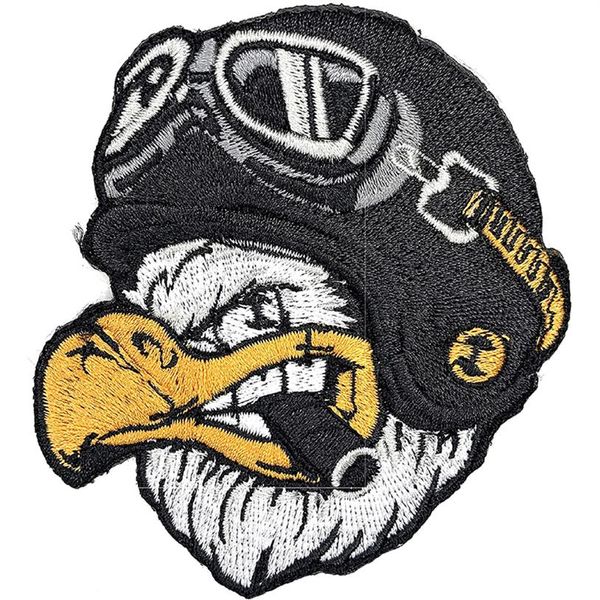 Biker Helm Adler Stickerei Nähen Ideen Eisen auf Patches für Kleidung Punk Jacke Weste Applikation benutzerdefinierte Patch321T