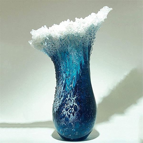 Vasen Ankunft Meer Ozean Welle Vase Handgemachte Harz Kunst Blumentopf Ornament Moderne Desktop Wohnzimmer Kreative Wohnkultur 230701