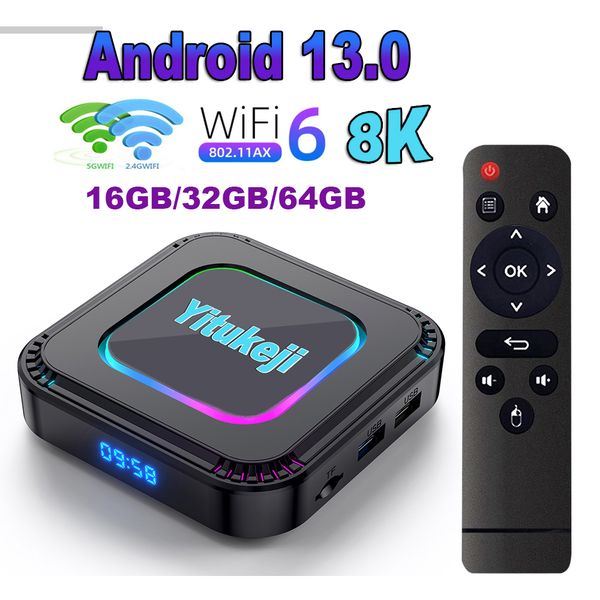 20pcs yitukeji android 13 tv kutusu rockchip RK3528 4GB 64GB 32GB 2GB16GB Medya Oyuncu 2.4G 5G WiFi 6 BT4.0 100M 8K OTA