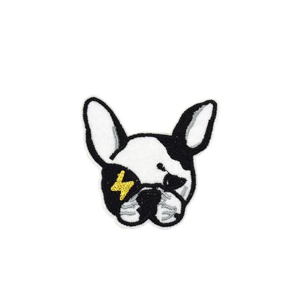 10PCS Bulldogs Patch ricamate per abbigliamento per bambini Ferro su trasferimento Applique Patch per borse Jeans Cucire fai da te su ricamo Sticker268r