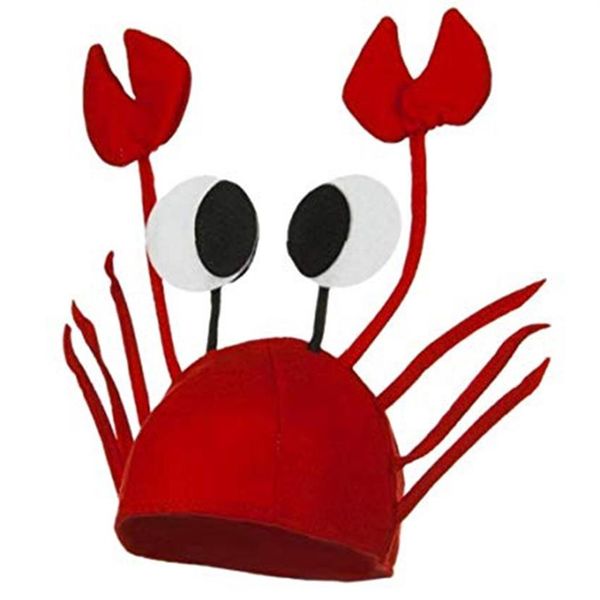 Красный омар, краб, морское животное, шляпа, забавный рождественский подарок, аксессуар для костюма, кепка для взрослых и детей, счастливый год 211103275A