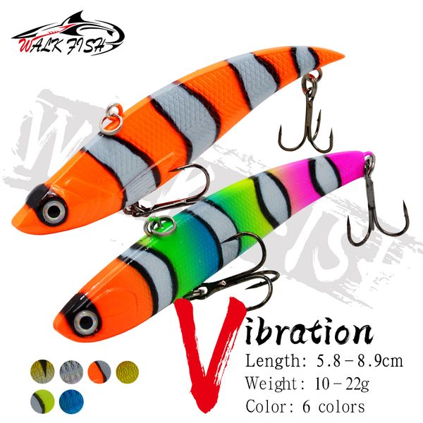 Iscas WALK FISH Isca de pesca de vibração afundando 10g 14g 18g 22g Isca dura Artificial VIB Inverno Ice Pike Bait Bait Tackle Isca Pech 230630