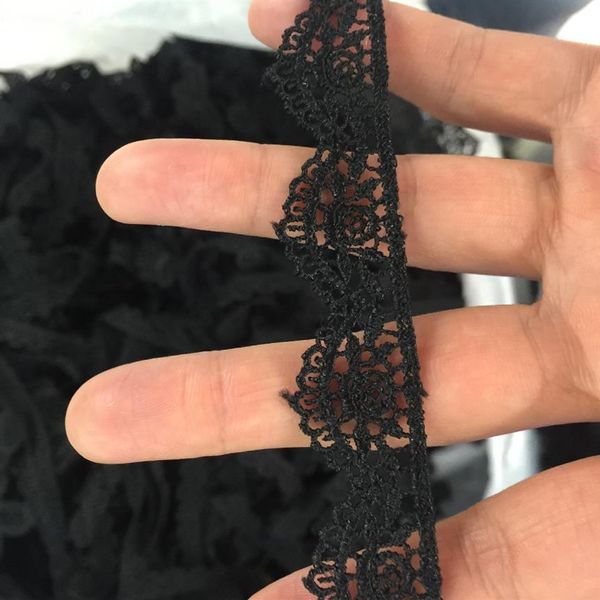 70 jardas preta Venise Venice Lace vitoriana mais barata forma ondulada renda de poliéster guarnição larga 1 8 cm costura artesanal inteira237f