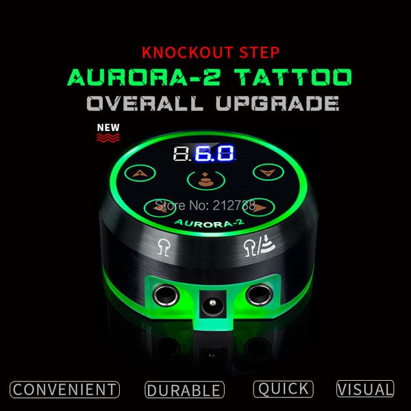 Permanent Makeup Power Professional Mini AURORA II Digtal LCD Tattoo Fonte de alimentação com adaptador de energia para máquinas de tatuagem rotativas de bobina 230701